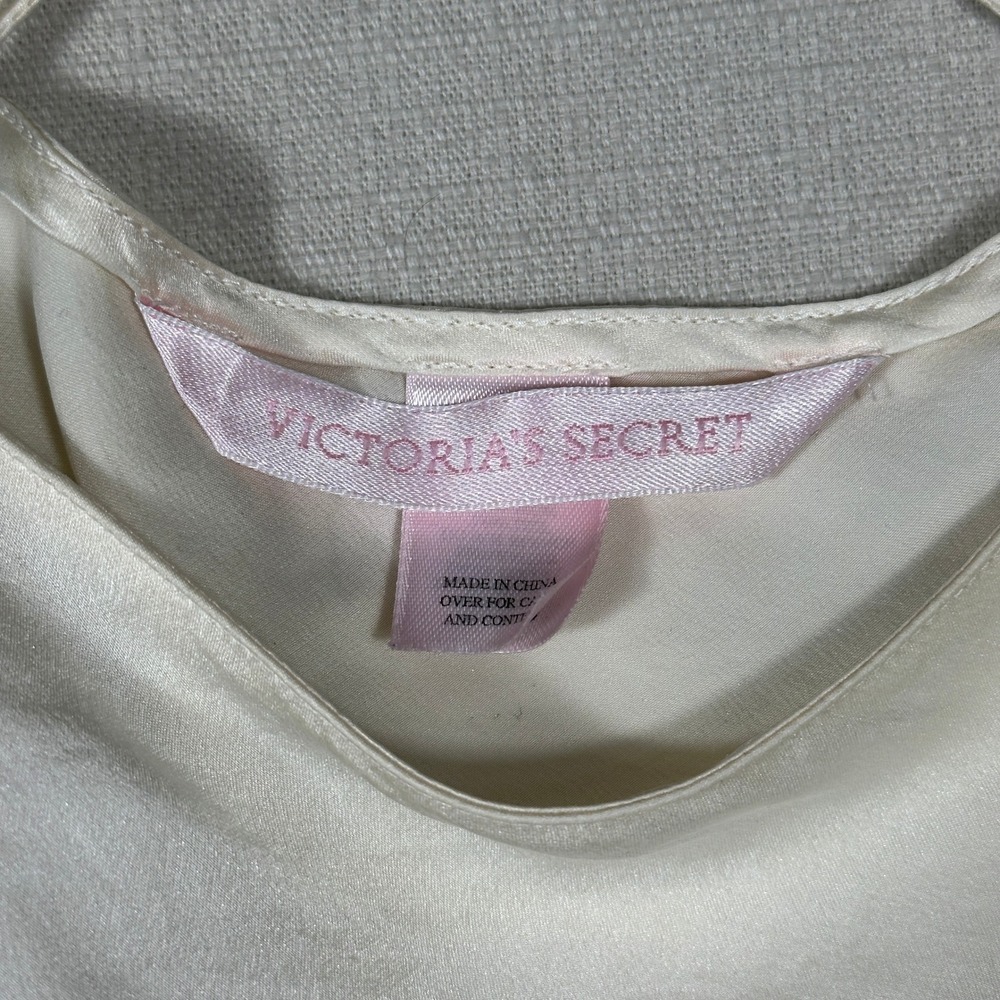 Victoria's Secret Babydoll Chemise Womens XS Ivory Good Sheer Mesh Satin Slip - Picture 3 of 13